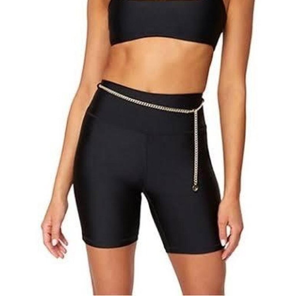 WeWoreWhat Chain Metallic Bike Shorts